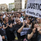 Manifestación de apoyo a las víctimas del accidente del metro de Valencia, en el 2013.