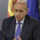 El ministro del Interior, Jorge Fernández Díaz, durante su comparecencia ayer.