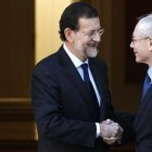 Mariano Rajoy junto al presidente del Consejo Europeo, Herman Van Rompuy.