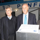 Silvano, Villar, Del Bosque y Folgueral, en el momento en el que el seleccionador descubre la placa que da su nombre a la instalación.