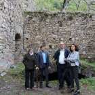En el centro, Gancedo, Alonso, De Cela y Merayo, ayer en el monasterio de San Pedro de Montes