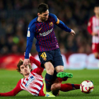 Messi sentenció el triunfo del Barcelona un minuto después de que anotara Suárez. ALEJANDRO GARCÍA