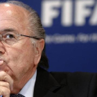 Blatter, durante una rueda de prensa