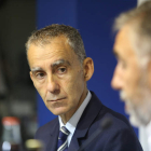 El entrenador y responsable del área deportiva del club berciano, Carlos Terrazas, tiene la confianza de José Fernández ‘Silvano’. L. DE LA MATA