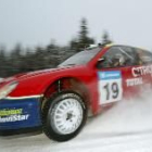 El piloto español, Carlos Sainz, durante el transcurso de la última etapa del Rally de Suecia