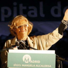 Manuela Carmena, durante la noche electoral de las elecciones municipales de 2015.