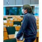 Carles Puigdemont, en el Parlamento de Europa. STEPHANIE LECOCQ