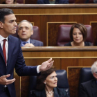 El presidente del Gobierno, Pedro Sánchez, durante una sesion de control al Gobierno en el Congreso de los Diputado