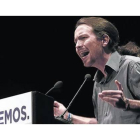 El secretario general de Podemos, Pablo Iglesias, en un acto en Madrid.