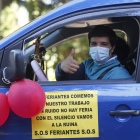 Protesta de feriantes el pasado mes de junio en la capital leonesa. FERNANDO OTERO