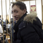 El bailarín Pável Dmitrichenko, ayer, en la Audiencia de Moscú cuando se le leyeron los cargos por los que se le juzgará.