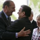 Gerhard Schoeder recibió ayer, junto a su esposa, a Jacques Chirac