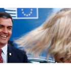 Pedro Sánchez a su llegada ayer al Consejo de Europa en Brusleas para debatir los nombramientos de la UE. FRANCOIS LENOIR