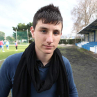 Borja, en el centro, con el Real Oviedo ante la Deportiva en el Tartiere. LOF