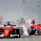 El accidente entre Vettel y Kimi Raikkonen.