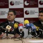 Domingo Fuertes, presidente del CEL, y Miguel Ángel González, gerente, durante la rueda de prensa