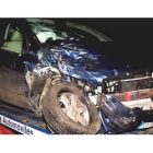 Estado del vehículo del ex alcalde accidentado.