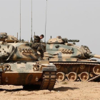 Efectivos turcos se preparan para una operación militar en la frontera con Siria.
