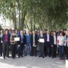 El consejero Juan José Mateos, en el centro, e Isabel Carrasco, ayer en Valladolid.