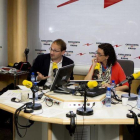 Joan Herrera, Marta Rovira y Jordi Turull, en un programa de Catalunya Ràdio.