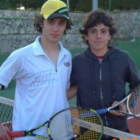 Javier Varela, a la izquierda, junto a Jorge García en la final alevín