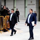 Oriol Junqueras, a su llegada a la Audiencia Nacional, el jueves.