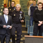 Salguero, ayer, a su llegada a la Academia de Policía.