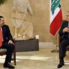 Saad Hariri junto al presidente del Líbano, Michel Suleiman.