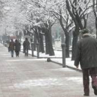 Paseo de la Condesa durante la nevada caída en la mañana de ayer
