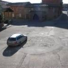 Fotografía de la Plaza Mayor de Laguna de Negrillos tomada desde el balcón de la casa consistorial