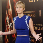 La actriz Jennifer Lawrence en la presentación de una película en noviembre de 2013 en Madrid.