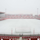 Montilivi, estadio del Girona FC, nevado