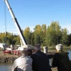 Imagen del pasado miércoles de las obras en el nuevo puente.