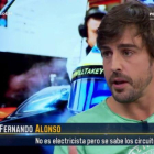 El piloto asturiano Fernando Alonso, durante su intervención en el programa de Antena 3 El hormiguero.