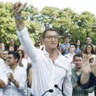 Alberto Núñez Feijóo protagoniza el acto central de los populares en Cataluña. ANDREU DALMAU