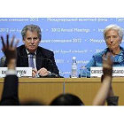 La directora gerente del FMI, Christine Lagarde, durante la conferencia de prensa que ha ofrecido este jueves en Tokio.