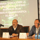 José Antonio Quiroga, ayer junto al diputado provincial y alcalde de Molinaseca, Alfonso Arias. LDM
