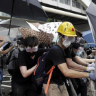 Manifestantes durante las protestas en Hong Kong.