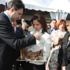 Silvia Clemente acudió a inaugurar la Feria de Febrero de 2008 de Valencia de Don Juan.
