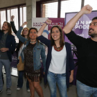 Espinar, primero por la derecha, en Ponferrada. L. D. M.