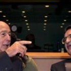 Giscard y Prodi durante la cumbre de la UE celebrada ayer en Bruselas