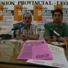 El secretario provincial de CC. OO., Isaac Maurín (izquierda), y el de UGT, Ramón Sánchez