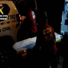 Rescate del ciclista herido.