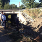 El desbordamiento sobre el río Cúa, lugar de las obras.