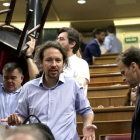 Pablo Iglesias, en el segundo día del debate de investidura de Pedro Sánchez.