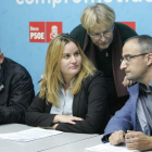 Alider Presa, Gloria Acevedo, Rita Prada y Olegario Ramón, ayer en la sede del PSOE.