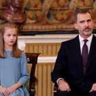 El rey Felipe VI y su hija, la princesa Leonor.