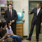 Obama visitó la escuela de primaria Graham Road Elementary School en Virginia.