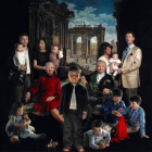 Retrato de la familia real danesa, obra de Thomas Kluge que se expone en el Museo Amalienborg.