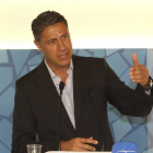 El candidato del PPC, Xavier García Albiol durante una rueda de prensa.
